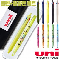 uni제트스트림3색507(0.7)+프로퍼스윈도우형광펜세트