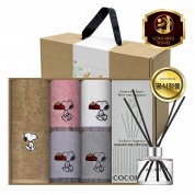 [송월] 스누피 리버40 1장+스누피 블럭블럭 4장+코코도르200ml 1개 (6조세트)