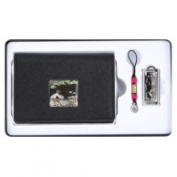 채색송학자개소가죽명함지갑+채색송학자개USB(8GB~64GB)